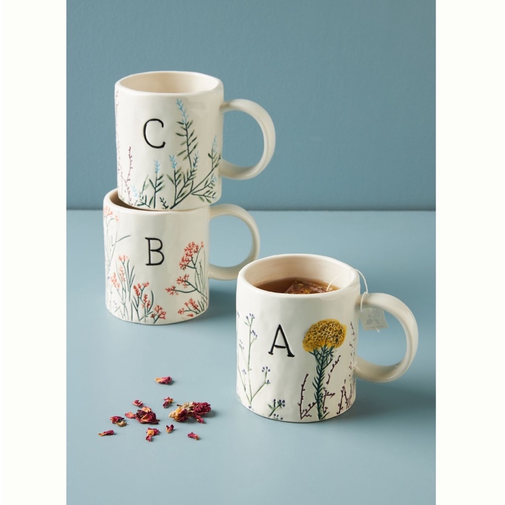 Anthropologie Dagny Monogram Mug